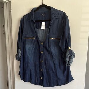 Blue Denim Button-Up Shirt